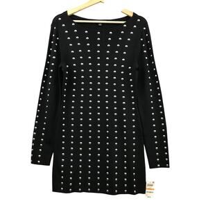 New International Concepts Black Silver Studded Dress SZ small‎